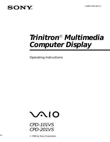 Sony CPD-101VS Operating instructions | Manualzz Sony CPD-101VS Operating instructions | Manualzz
