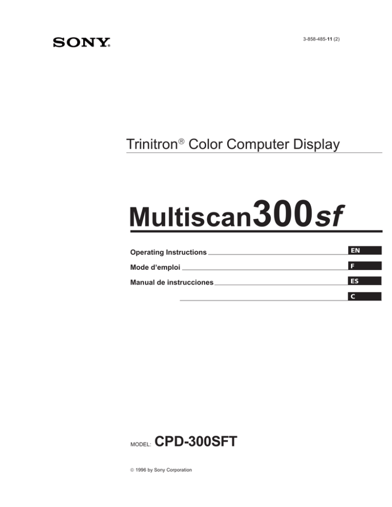 Sony CPD-300SFT User's manual Sony CPD-300SFT User's manual