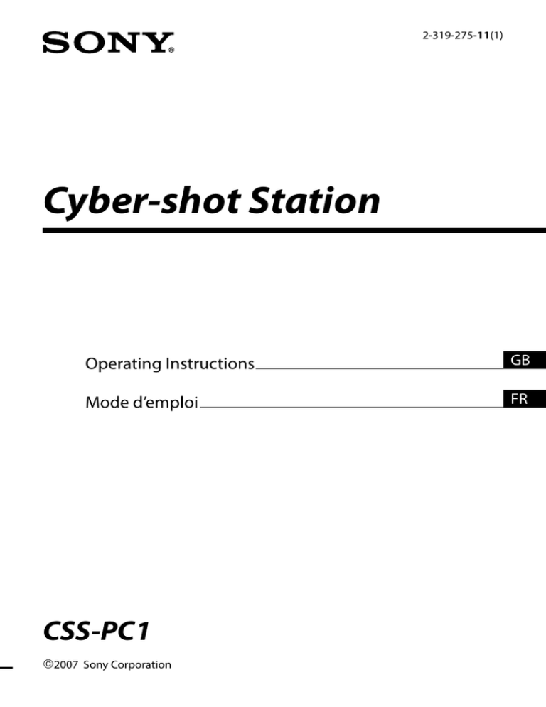 Sony CSS-PC1 Instruction manual Sony CSS-PC1 Instruction manual