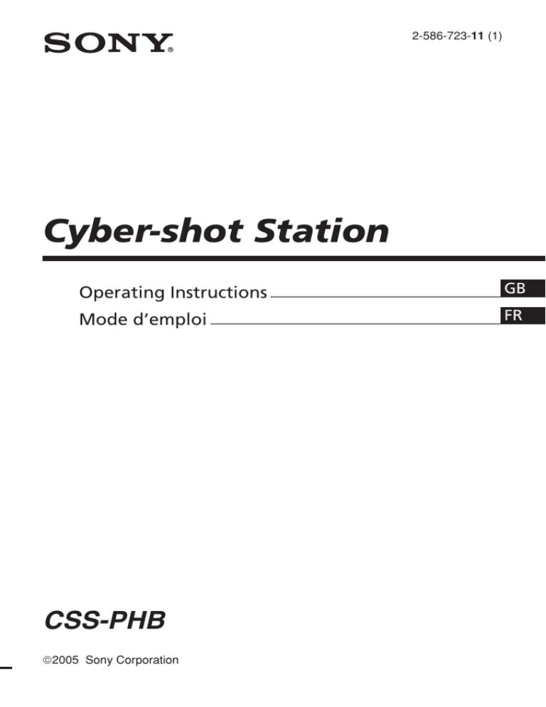 Sony CSS-PHB Operating instructions Sony CSS-PHB Operating instructions