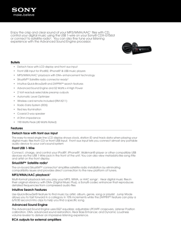 Sony CXS-GT5616F Specification Sony CXS-GT5616F Specification
