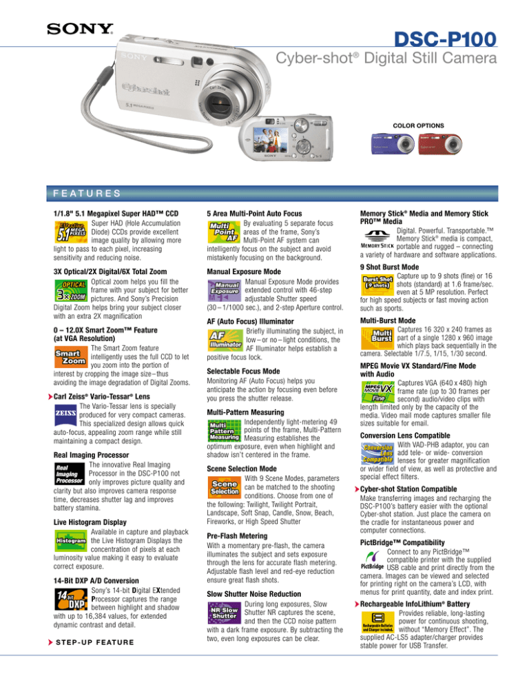 Sony Cyber-shot DSC-P100 User's manual Sony Cyber-shot DSC-P100 User's manual