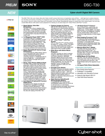 Sony Cyber-shot DSC-T30 User's manual Sony Cyber-shot DSC-T30 User's manual