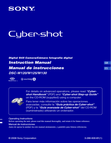 Sony Cyber-shot DSC-W120/L Instruction manual | Manualzz