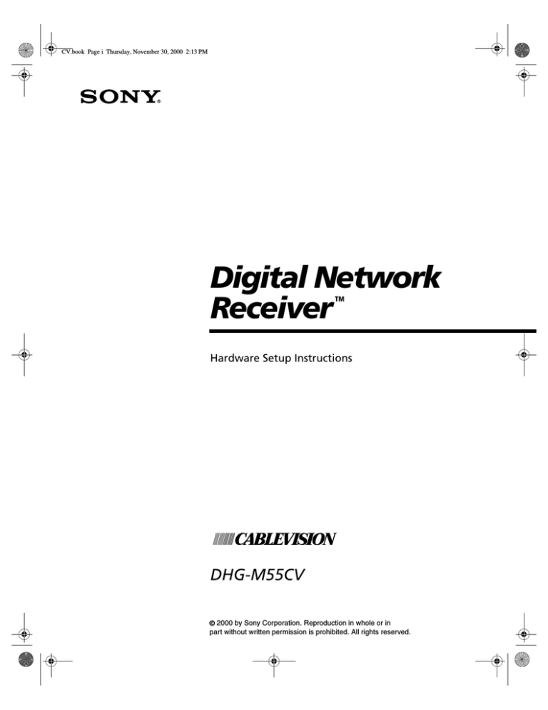 Sony DHG-M55CV User's manual Sony DHG-M55CV User's manual