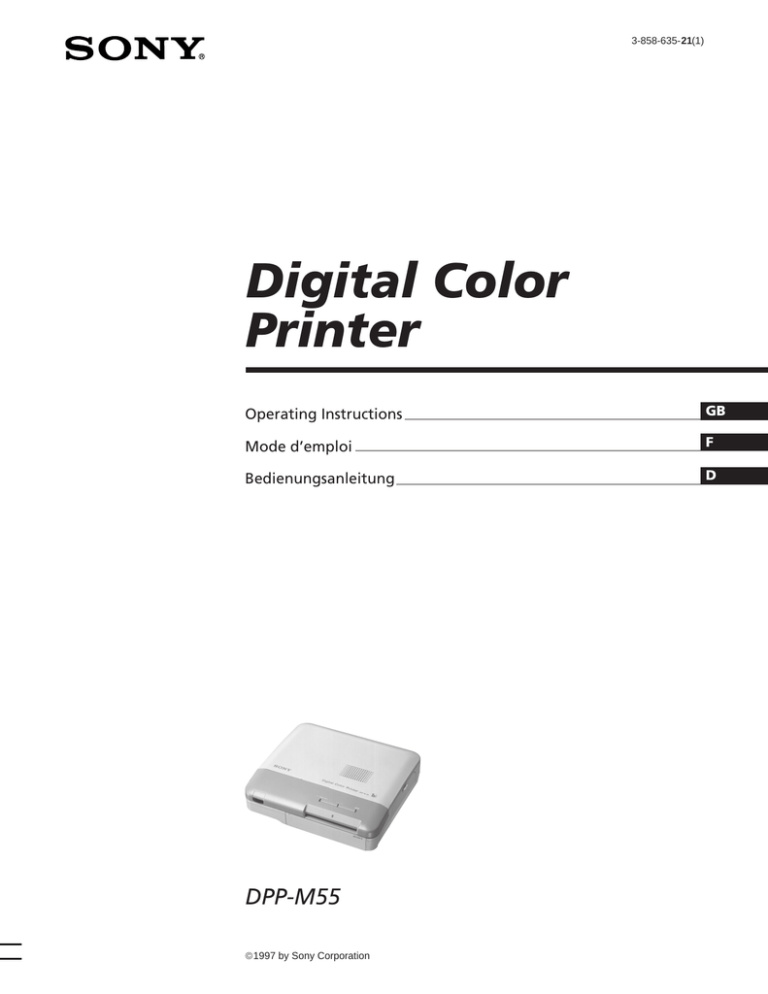 Sony DPP-M55 Owner's manual Sony DPP-M55 Owner's manual