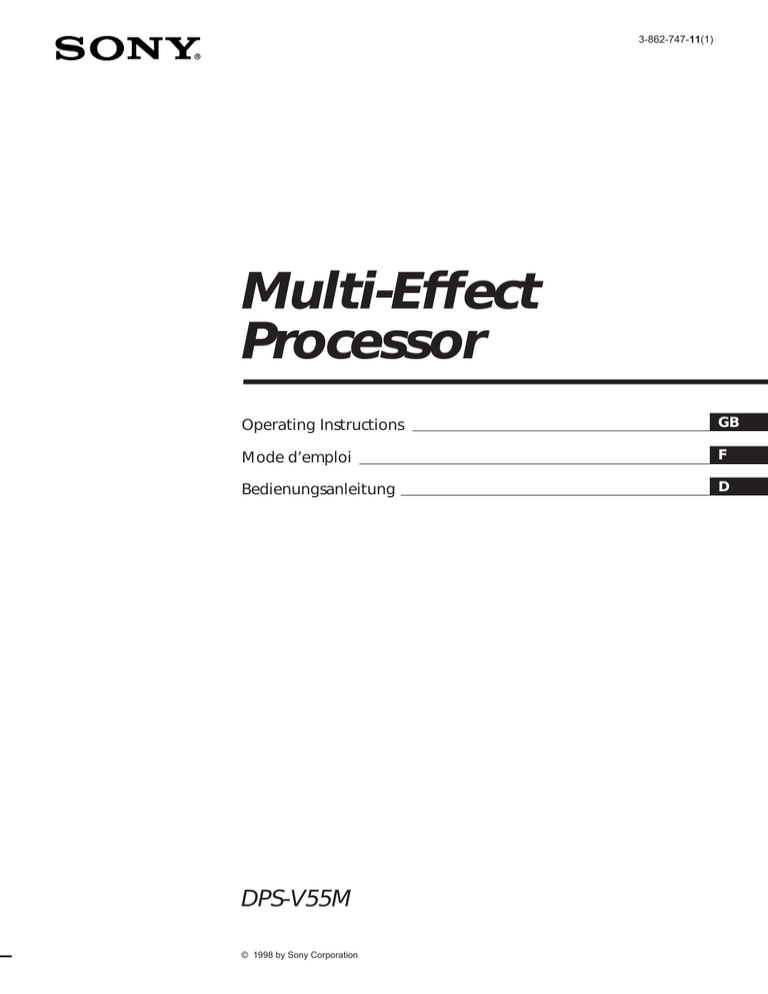 Sony DPS-V55M Owner's manual Sony DPS-V55M Owner's manual