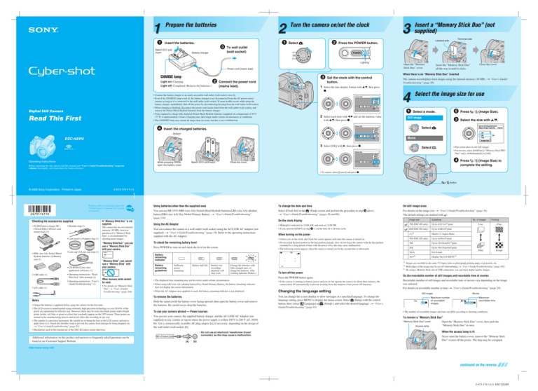 Sony DSC-H2, DSC-H5 Operating instructions Sony DSC-H2, DSC-H5 Operating instructions