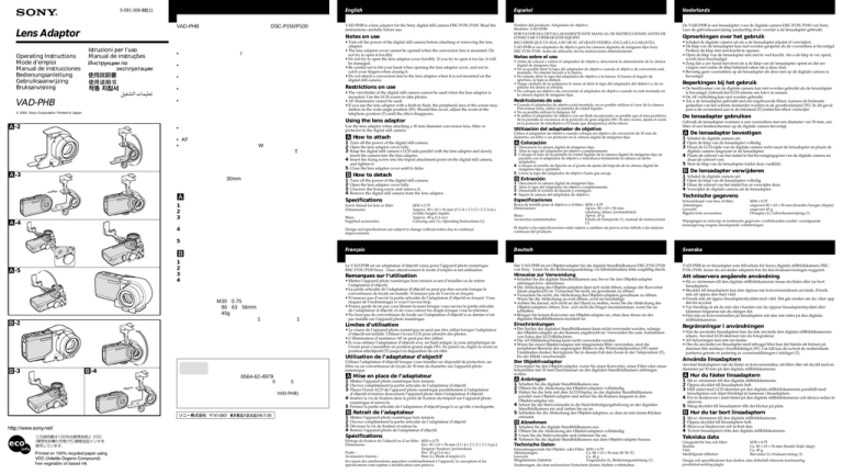 Sony DSC-P100 Operating instructions Sony DSC-P100 Operating instructions