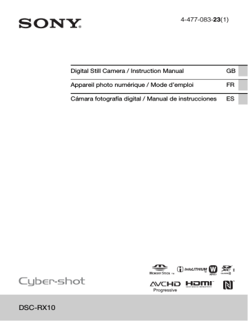 Sony Cyber Shot DSC-RX10, DSC-RX10, DSCRX10/B User manual Sony Cyber Shot DSC-RX10, DSC-RX10, DSCRX10/B User manual