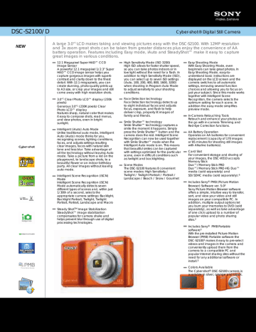 Sony DSC-S2100/D Specification Sony DSC-S2100/D Specification