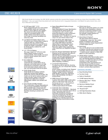 Sony DSC-W130/B Specification Sony DSC-W130/B Specification