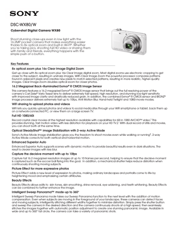 Sony DSC-WX80/W Marketing Specifications | Manualzz