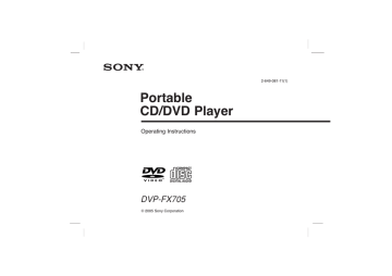 Sony DVP-FX705 Operating instructions | Manualzz