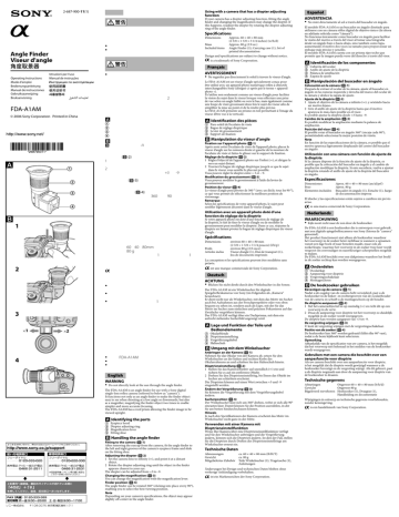 Sony FDA-A1AM Operating instructions Sony FDA-A1AM Operating instructions