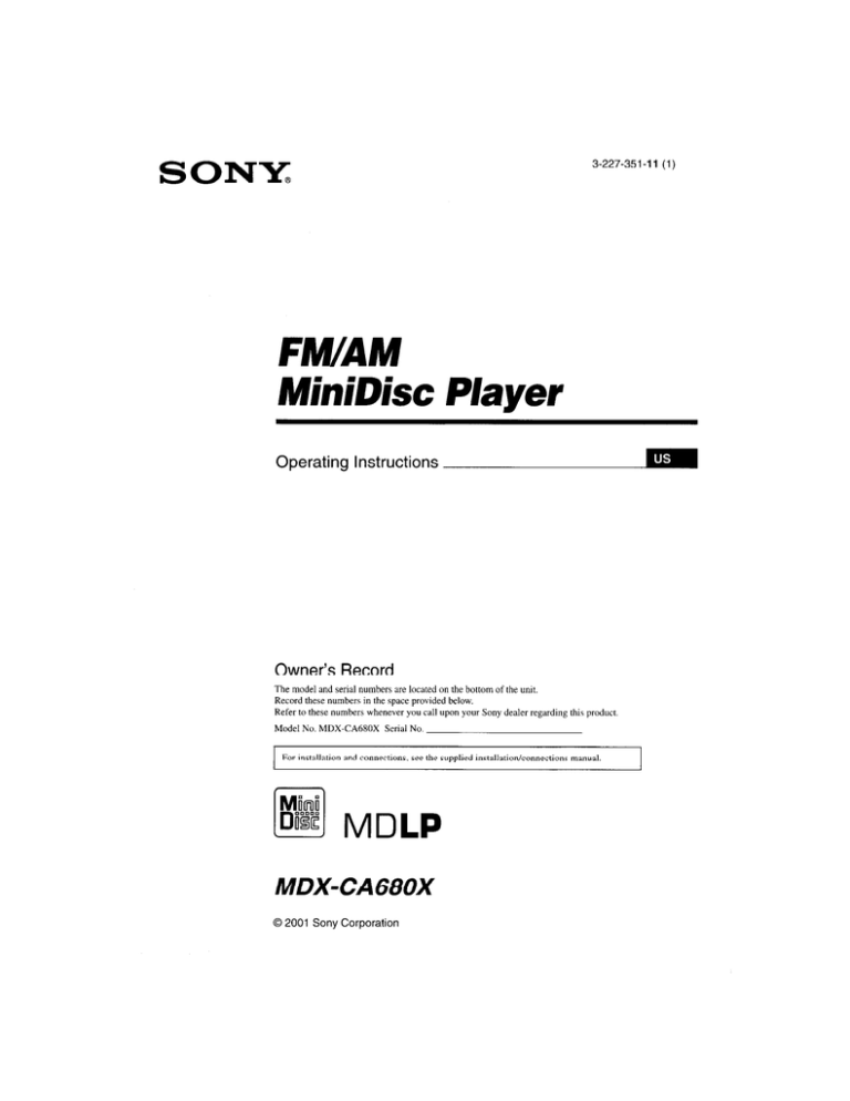 Sony CA600X User's manual Sony CA600X User's manual
