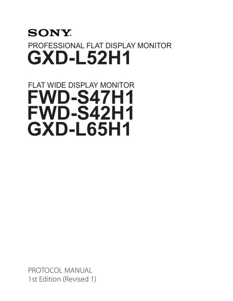 Sony FWD-S47H1 User manual Sony FWD-S47H1 User manual