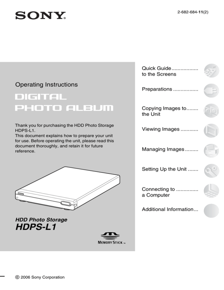 Sony HDPS-L1 User manual Sony HDPS-L1 User manual