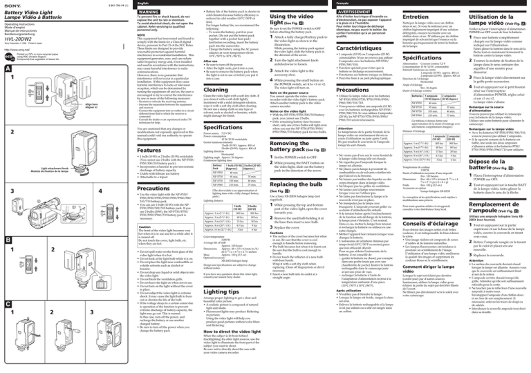 Sony HVL-20DW2 Owner's manual Sony HVL-20DW2 Owner's manual