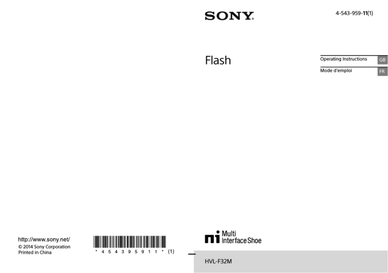 Sony HVLF32M, HVL-F32M User manual Sony HVLF32M, HVL-F32M User manual