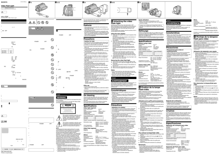 Sony HVL-F5DF User manual Sony HVL-F5DF User manual