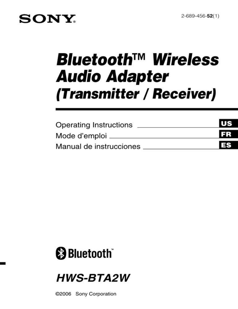 Sony HWS-BTA2W User's manual Sony HWS-BTA2W User's manual
