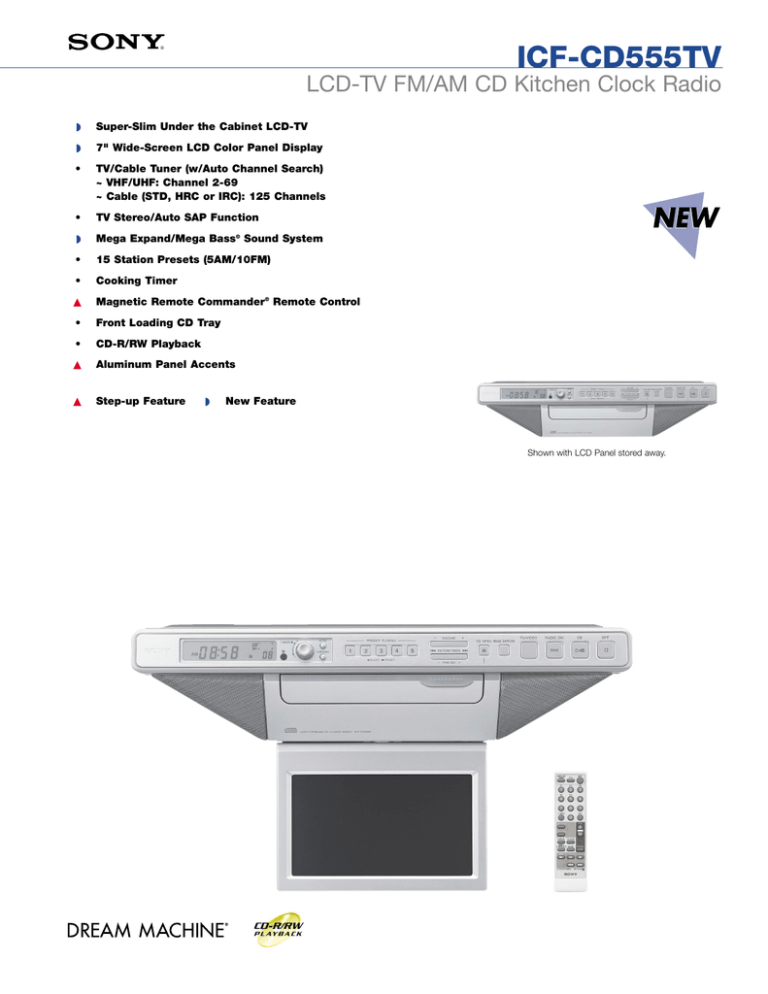 Sony ICF-CD555TV Specification Sony ICF-CD555TV Specification