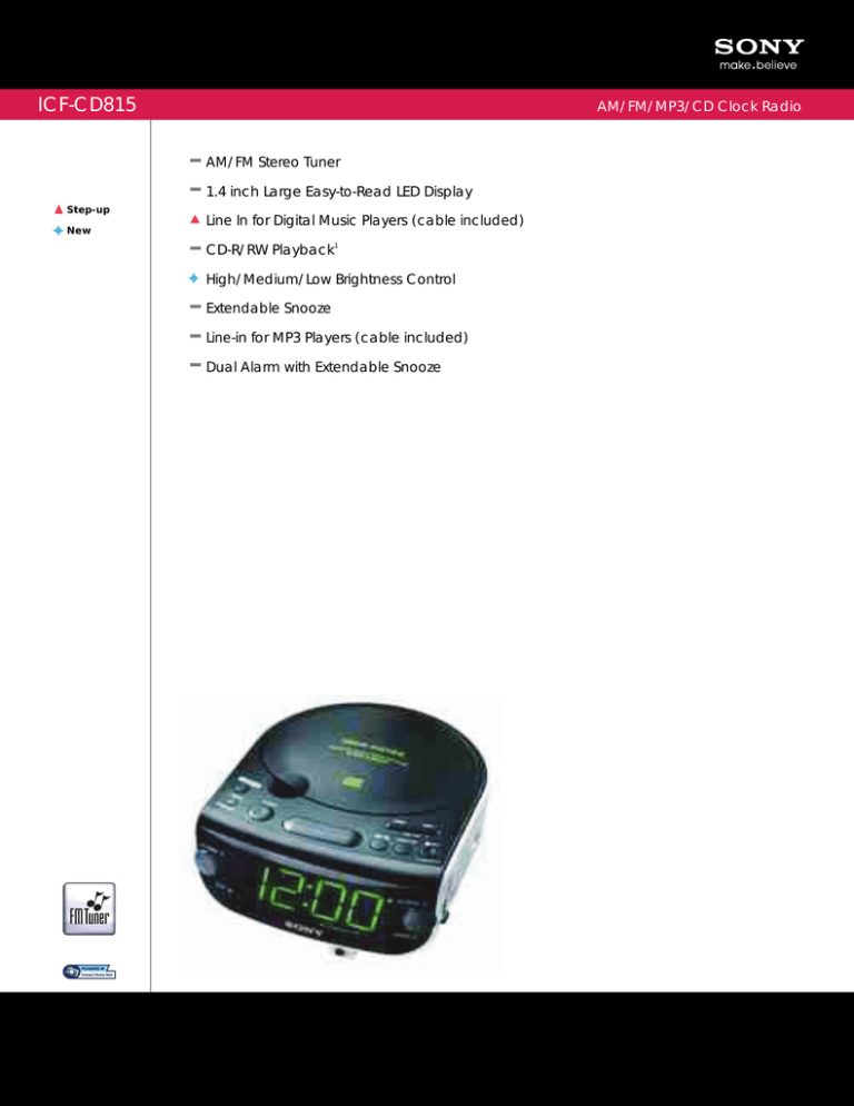 Sony ICF-CD815 Specification Sony ICF-CD815 Specification