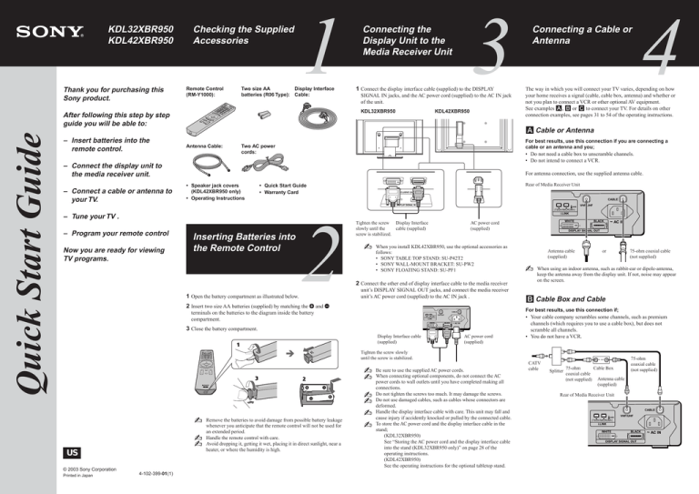 Sony KDL32XBR950 User manual Sony KDL32XBR950 User manual