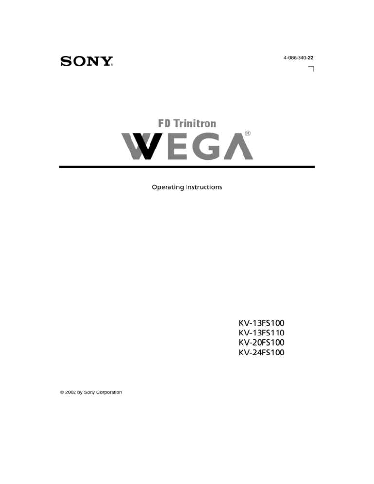Sony KV-13FS100 User's manual Sony KV-13FS100 User's manual