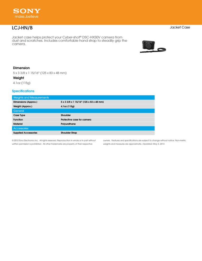 Sony LCJ-HN Specification Sony LCJ-HN Specification