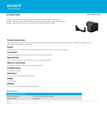 Sony LCS-ELC6 Specification Sony LCS-ELC6 Specification