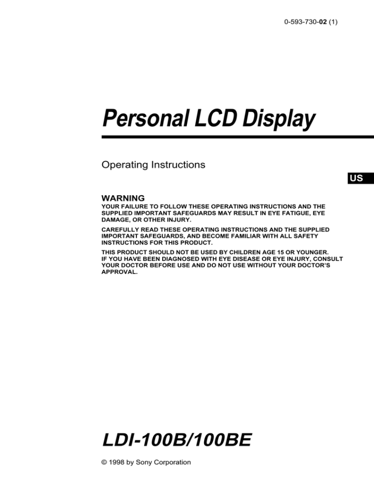 Sony LDI-100B User manual Sony LDI-100B User manual