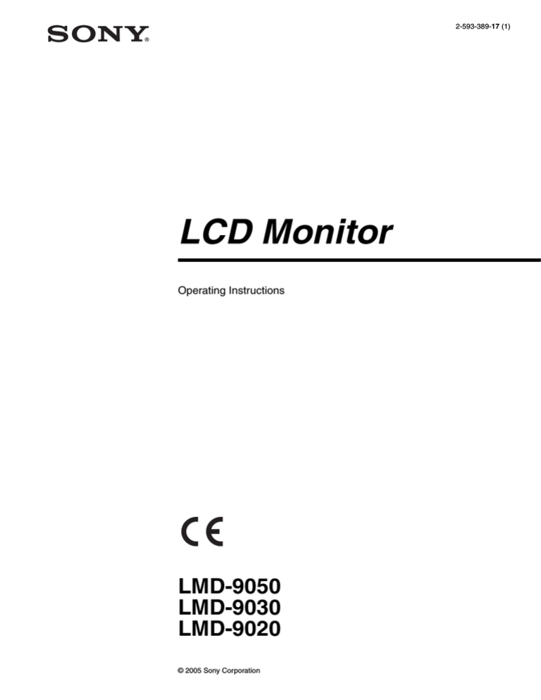 Sony LMD9050 User's manual Sony LMD9050 User's manual