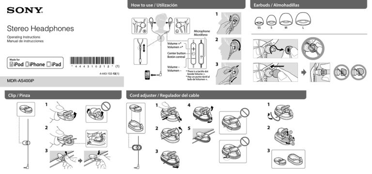 Sony MDR-AS400IP/B Black User's manual Sony MDR-AS400IP/B Black User's manual