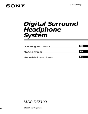 Sony MDR-DS5100 User manual | Manualzz Sony MDR-DS5100 User manual | Manualzz