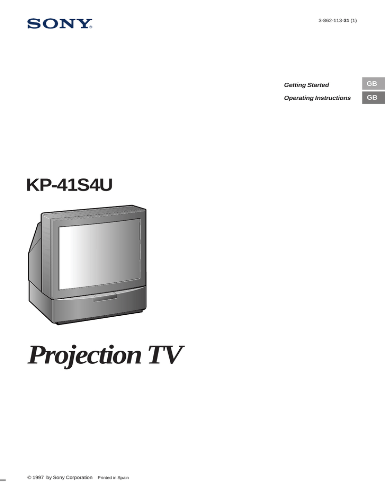 Sony Model KP-41S4U User manual Sony Model KP-41S4U User manual