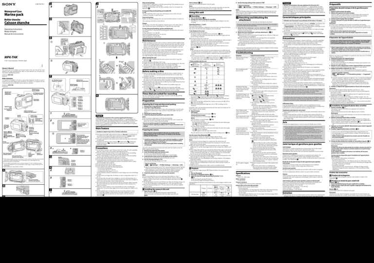 Sony MPK-THK Operating instructions Sony MPK-THK Operating instructions