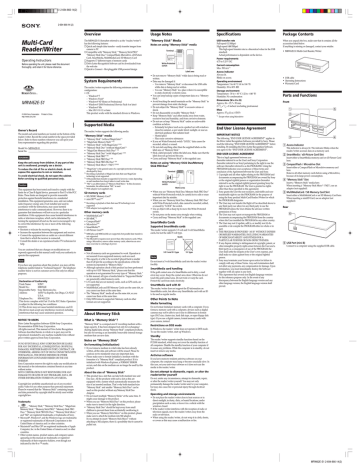 Sony MRW62E-S1 2694866142 User's Manual | Manualzz Sony MRW62E-S1 2694866142 User's Manual | Manualzz