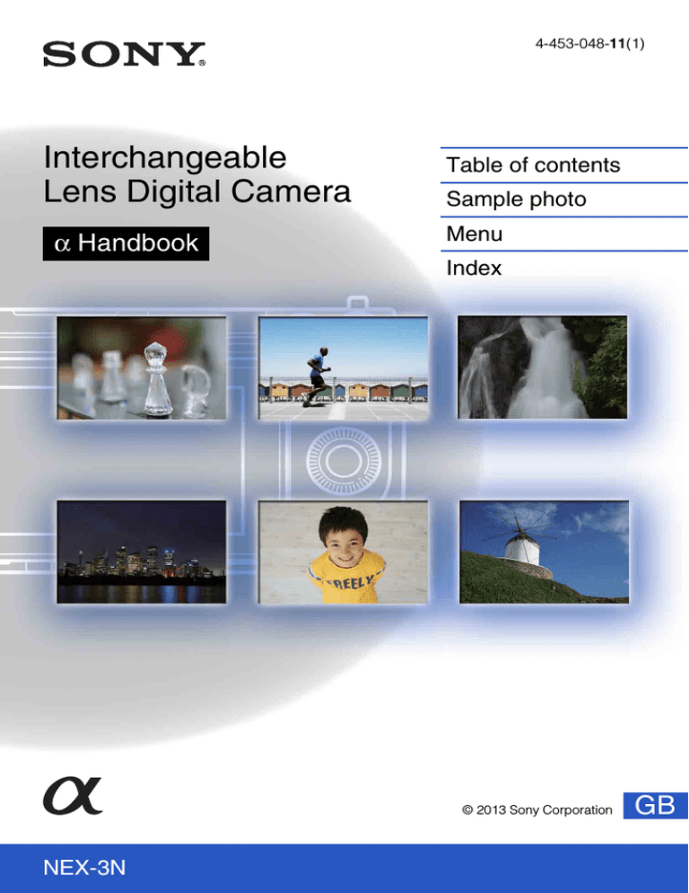 Sony NEX-3N User manual Sony NEX-3N User manual