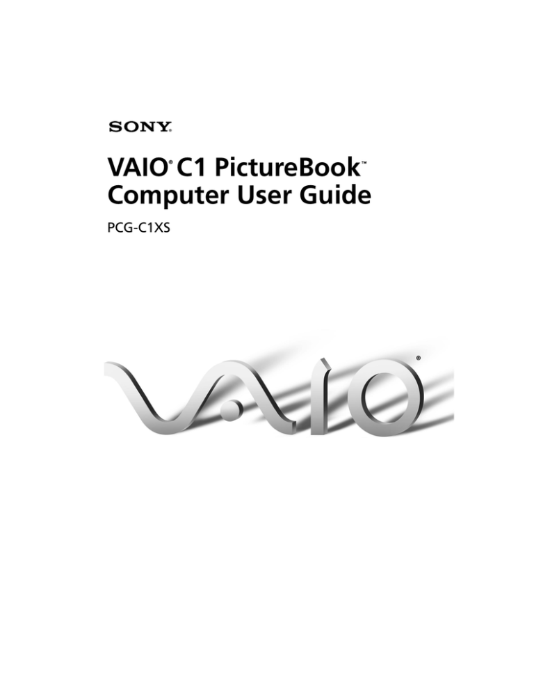 Sony PCG-C1XS User's manual Sony PCG-C1XS User's manual