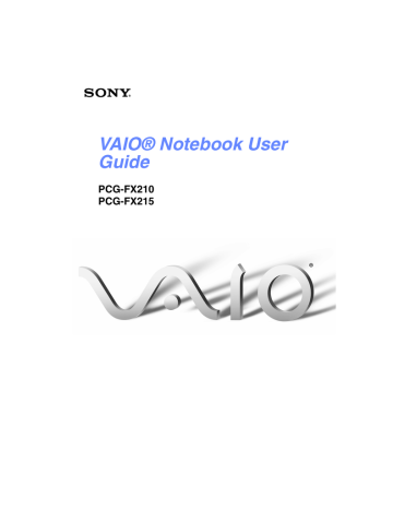 Sony PCG-FX210 User's manual Sony PCG-FX210 User's manual