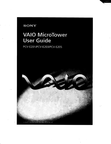 Sony PCV-E201 User's Guide Sony PCV-E201 User's Guide
