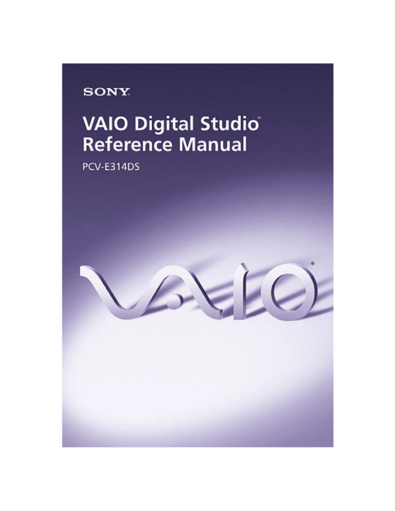 Sony PCV-E314DS Reference guide Sony PCV-E314DS Reference guide