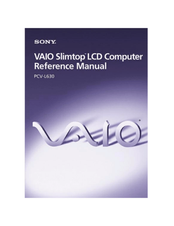 Sony PCV-L630 Reference guide Sony PCV-L630 Reference guide