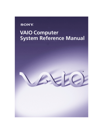 Sony PCV-RX740 Reference guide Sony PCV-RX740 Reference guide