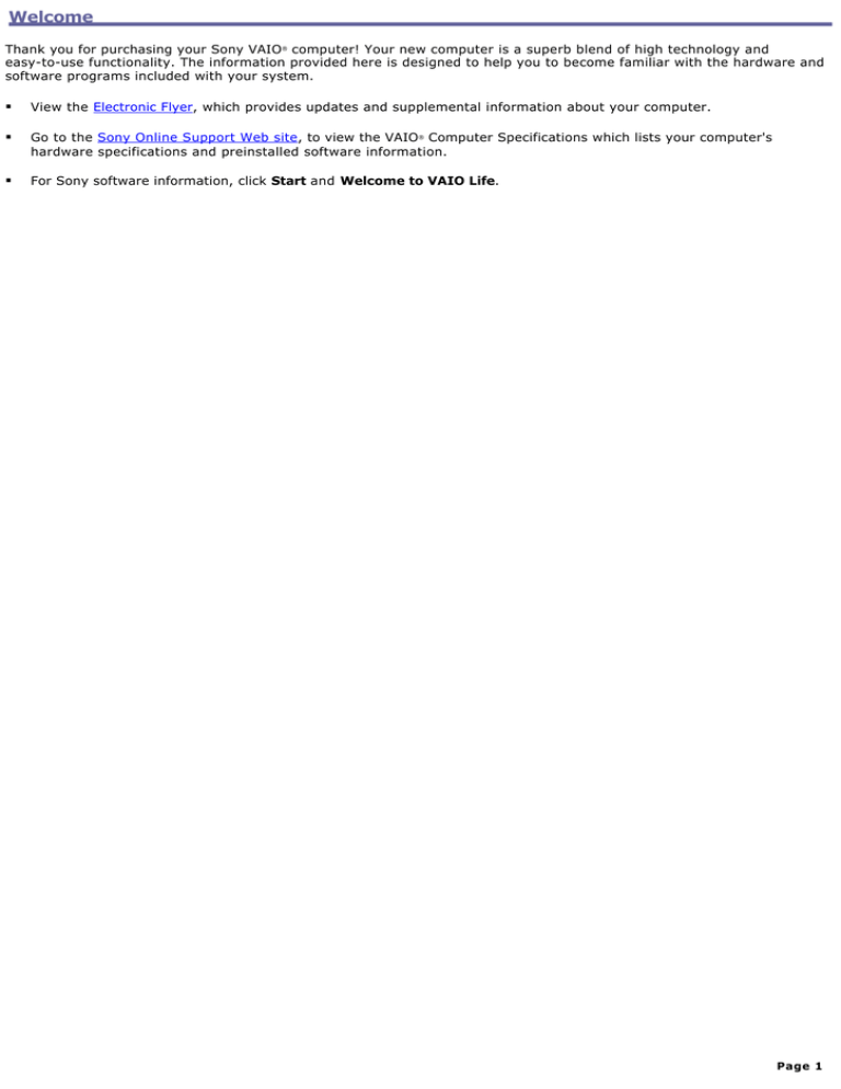 Sony PCV-V100G User guide Sony PCV-V100G User guide