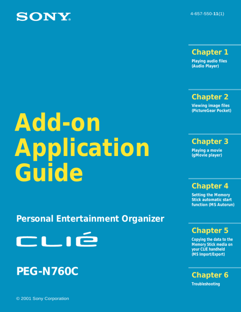 Sony PEG-N760C User manual Sony PEG-N760C User manual