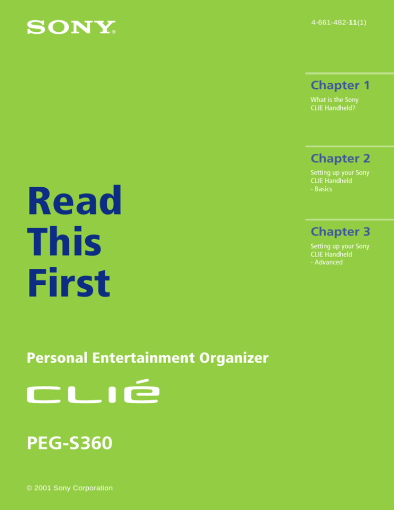 Sony PEG-S360 User manual Sony PEG-S360 User manual