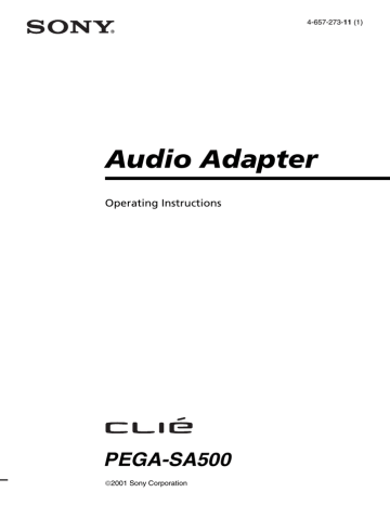 Sony PEGA SA500 User's manual Sony PEGA SA500 User's manual